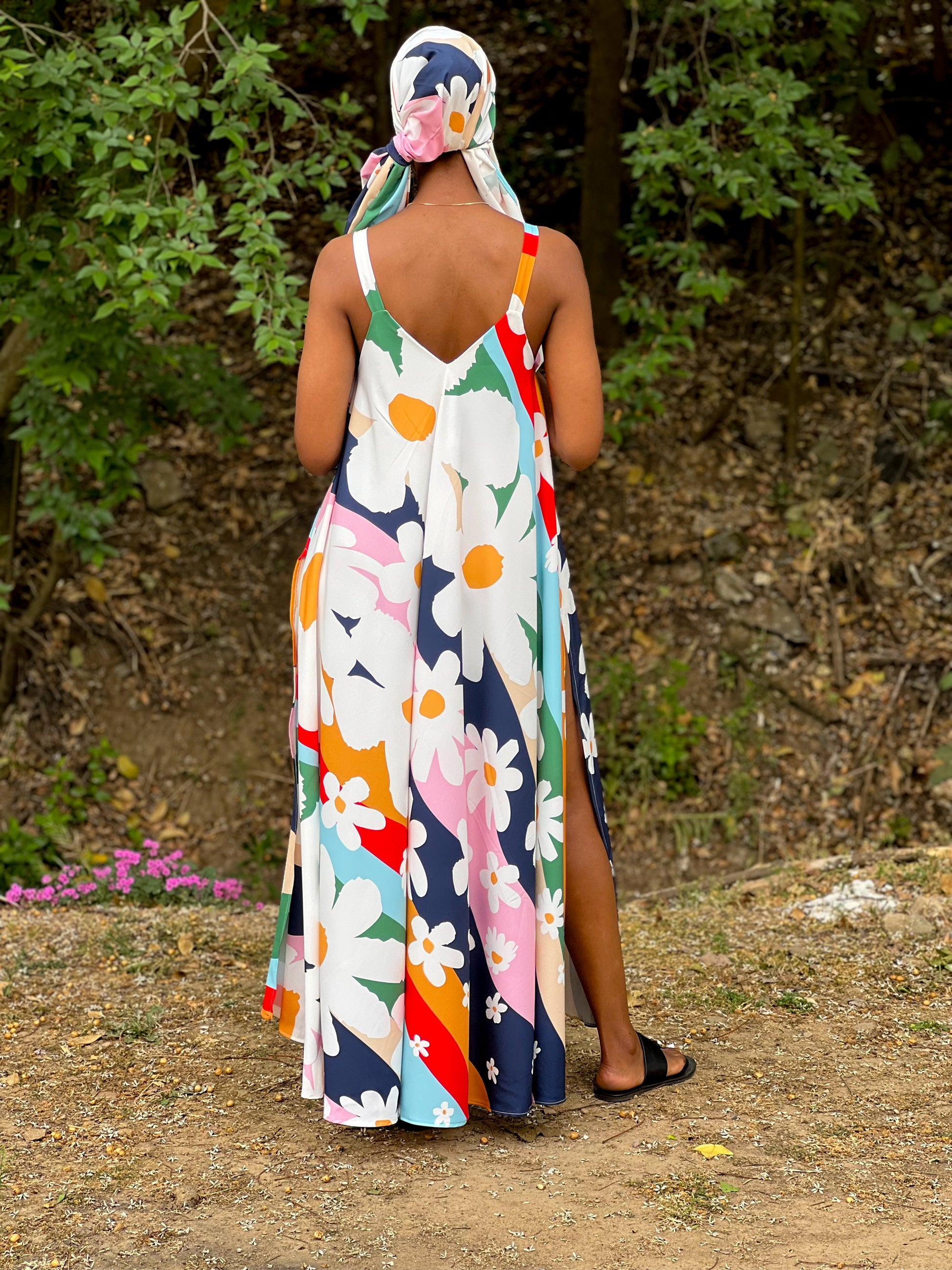 Zia Printed Slip Dress ( Incl Headwrap)