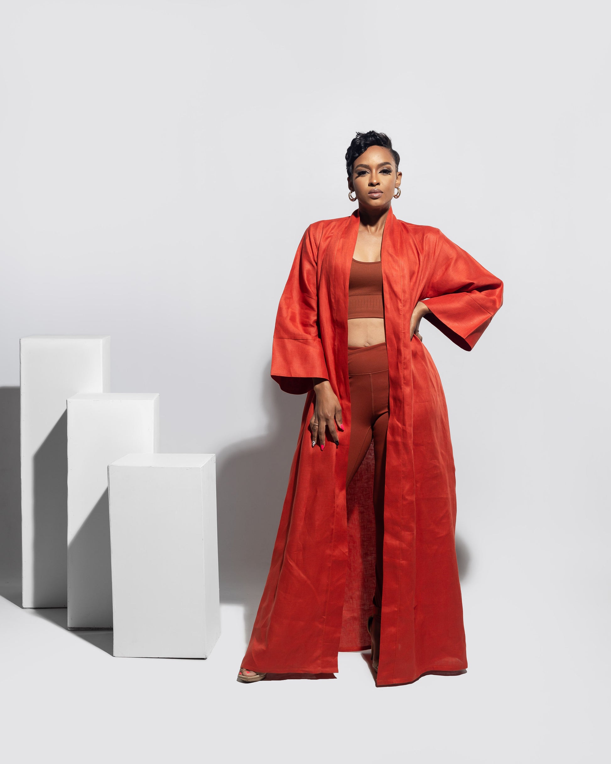 Linen Burnt Kaftan