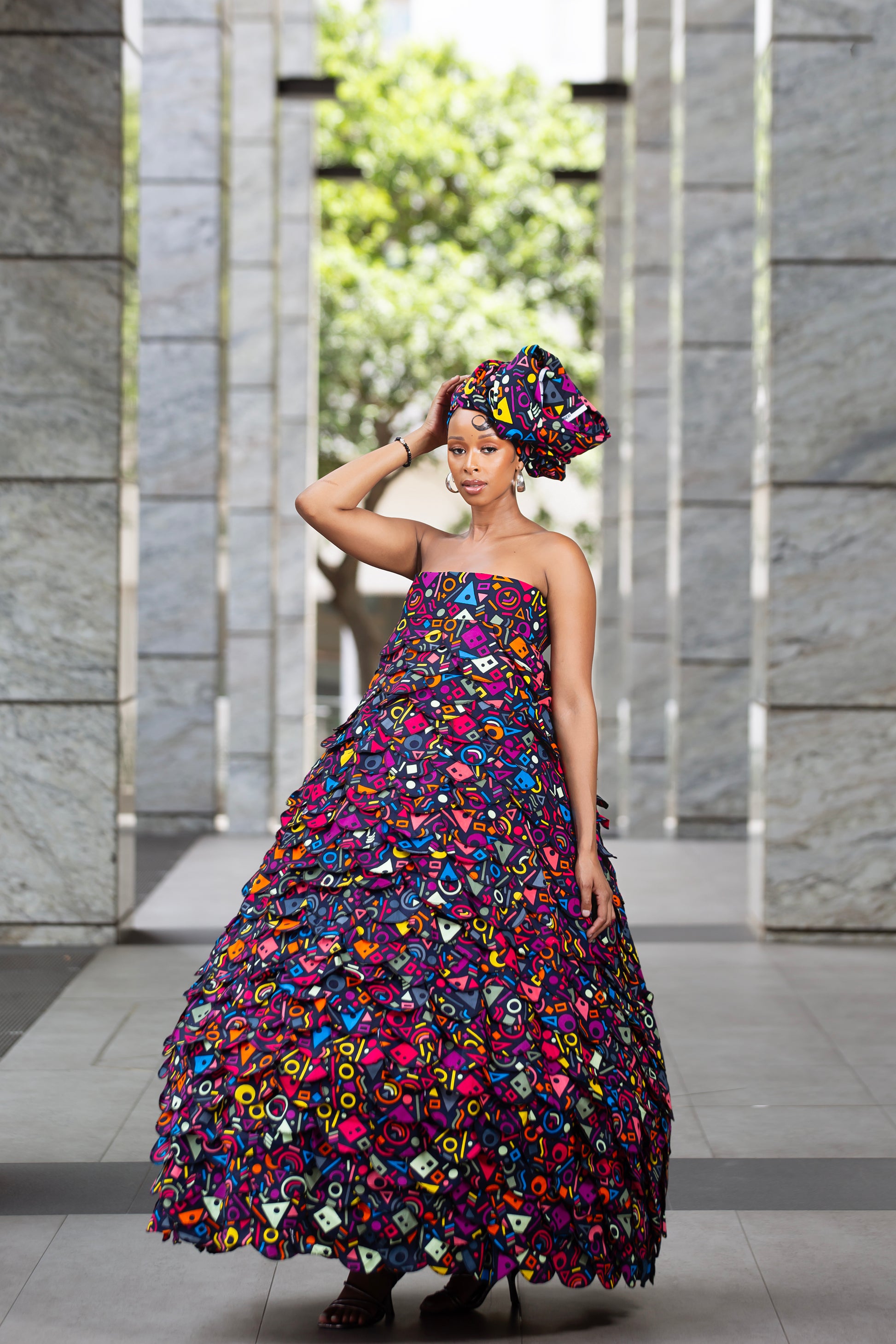 Azizi Tribal Print Maxi Dress