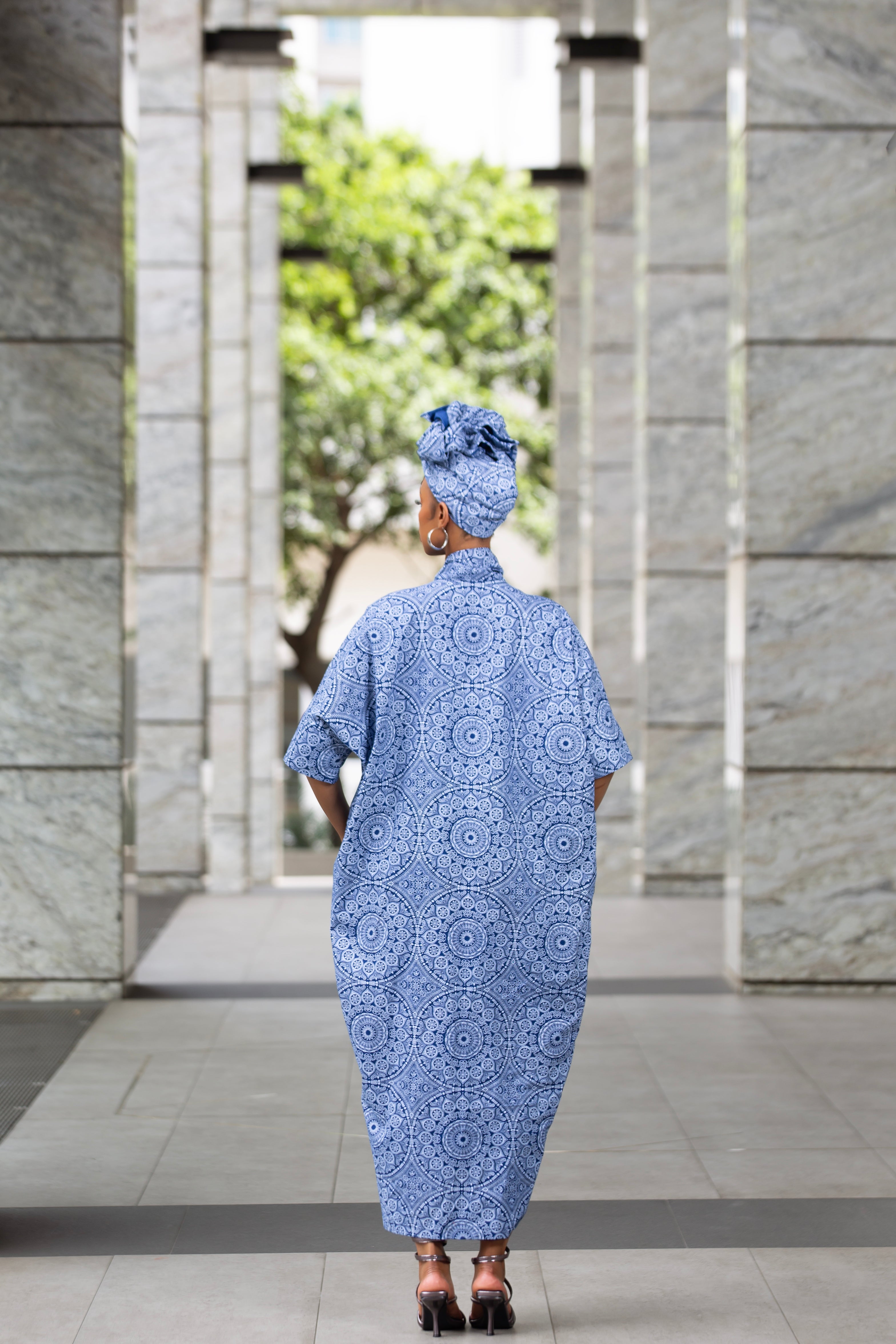 Dara Seshweshwe Kimono Blue