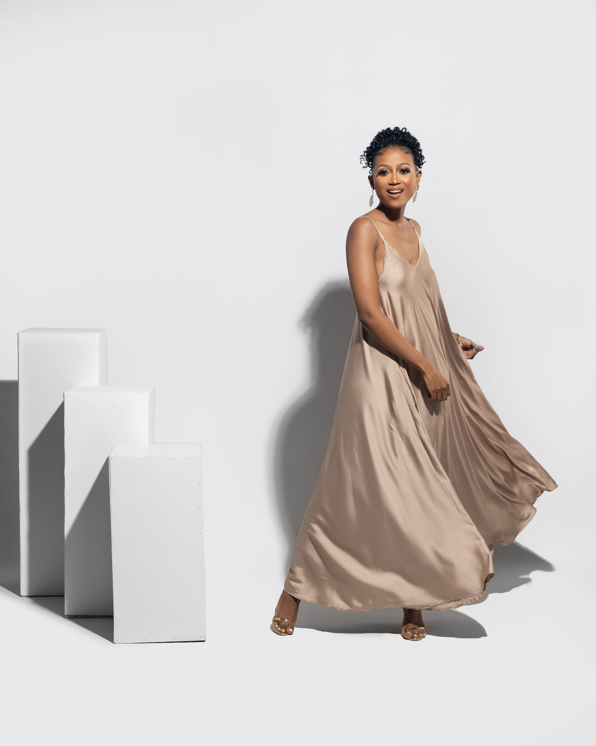 Satin Slip Dark Nude