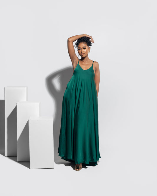 Satin Slip Emerald Green