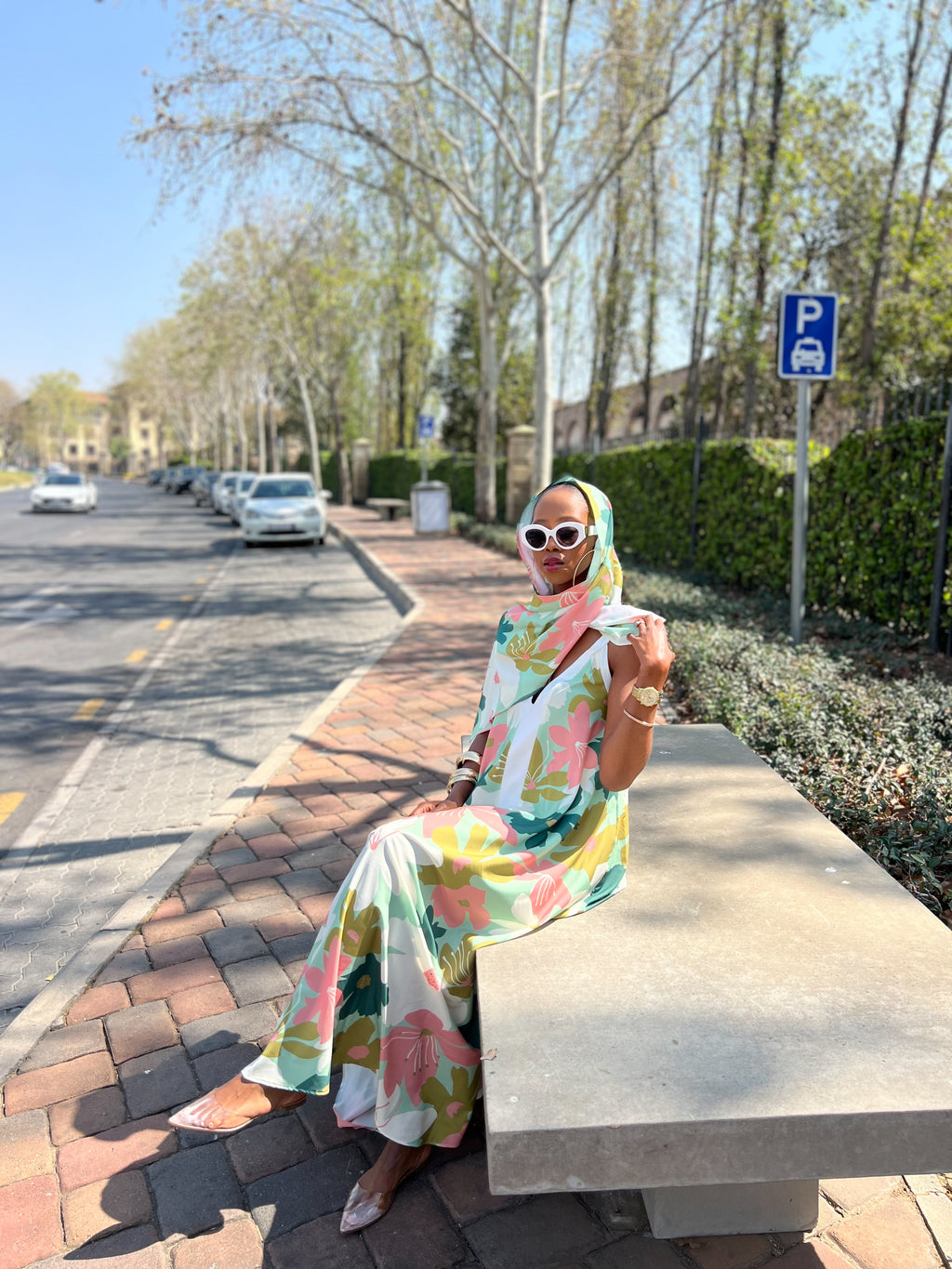 Thea Printed Satin Slip