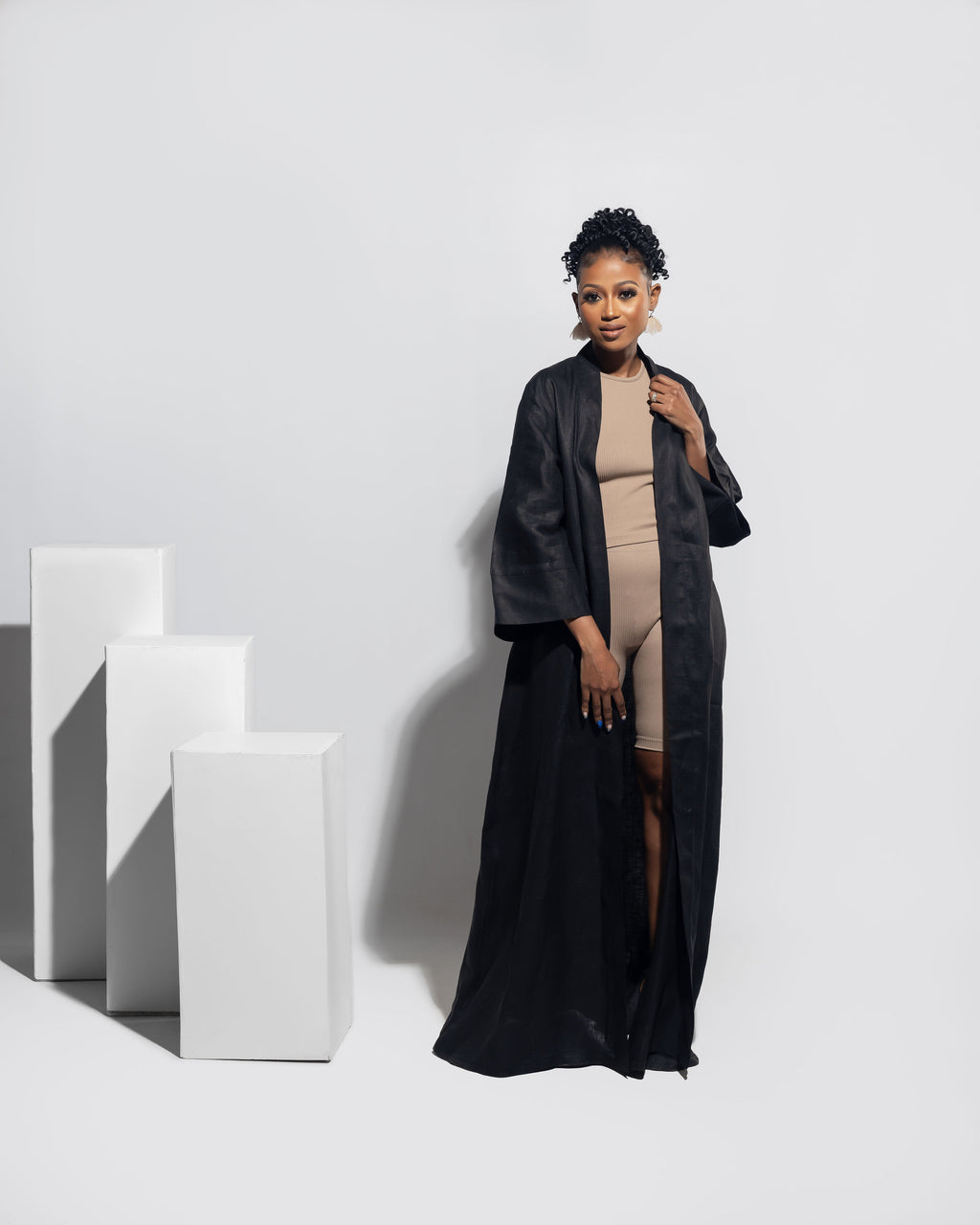Linen Black Kaftan