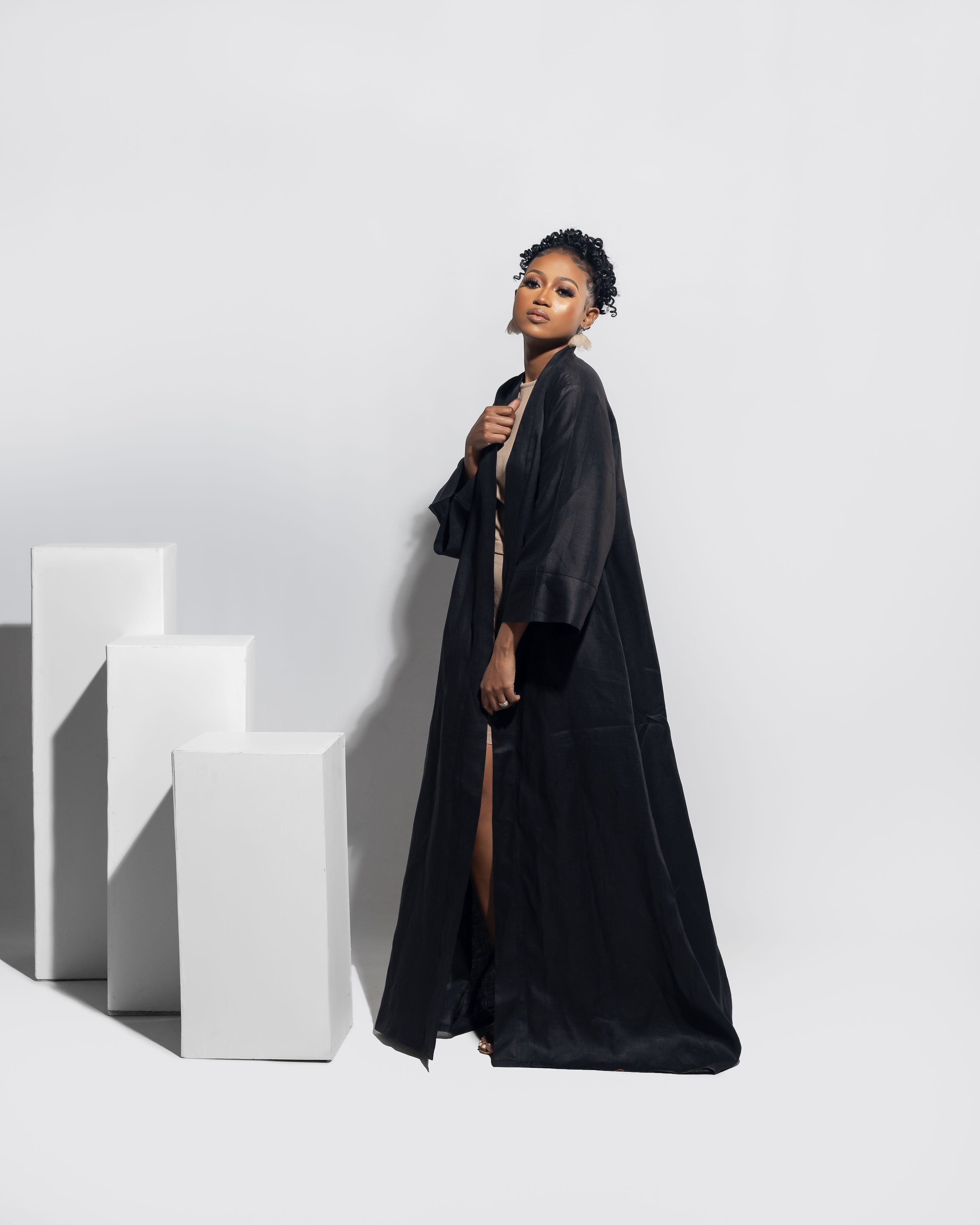 Linen Black Kaftan