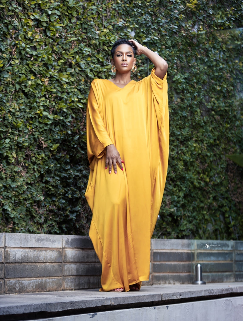 Satin Mustard Kaftan