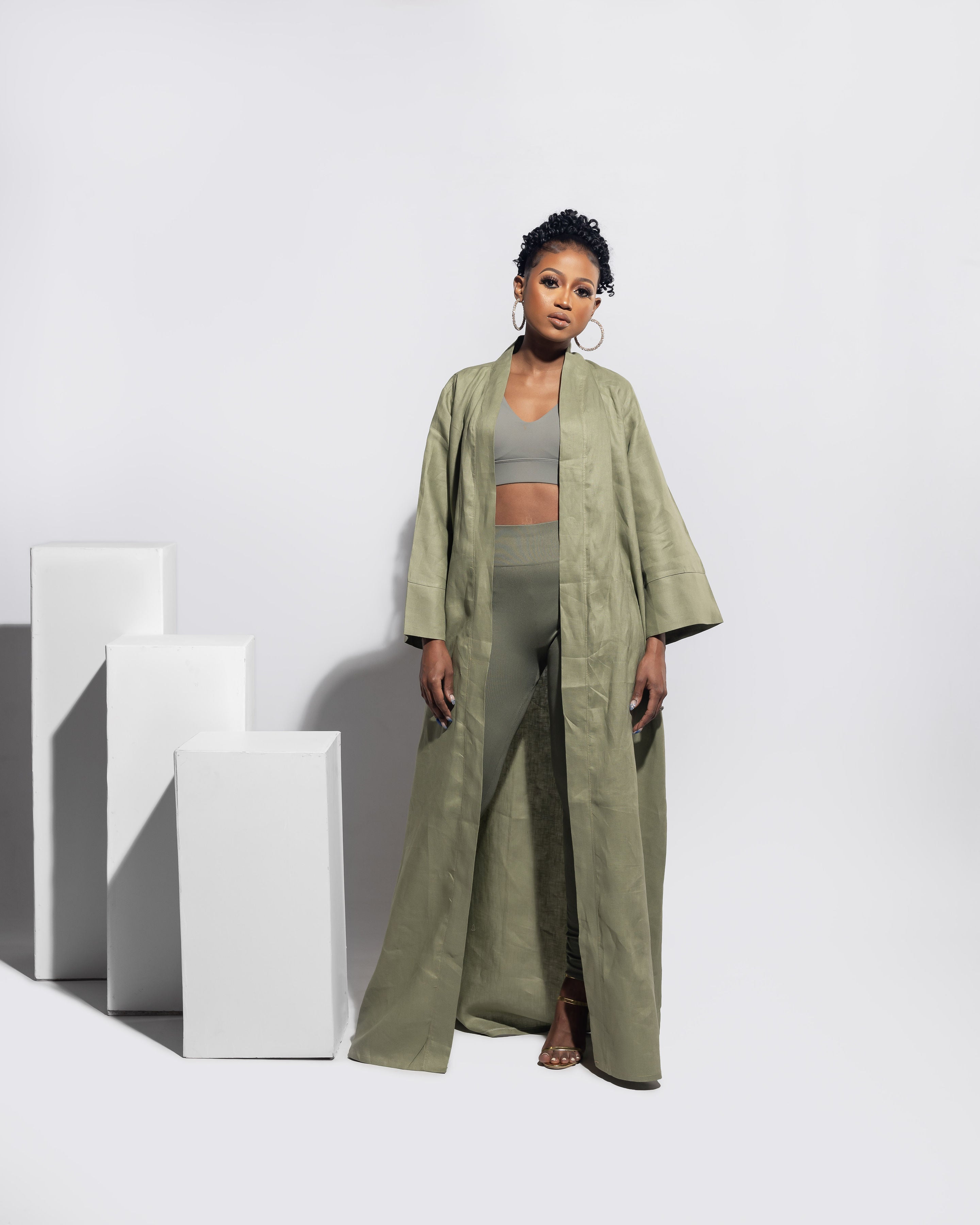 Linen Olive Kaftan