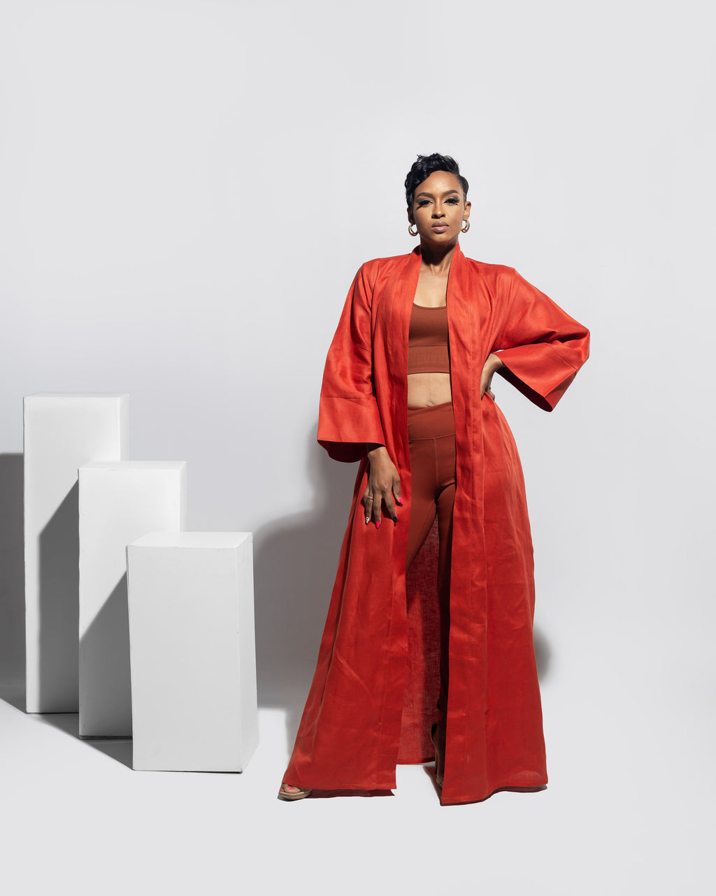 Linen Burnt Kaftan