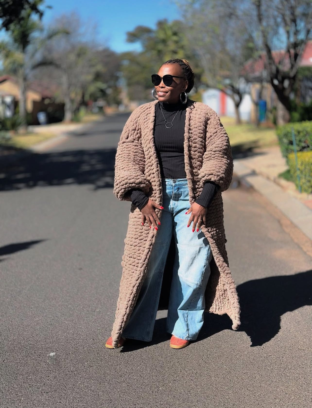 Chunky Knit Cardigan Champagne Beige