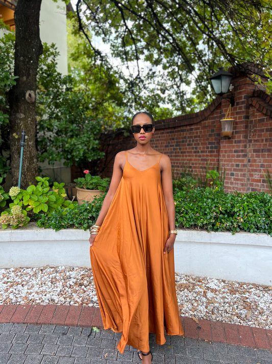 Rusty Brown Slip Maxi- CLEARANCE