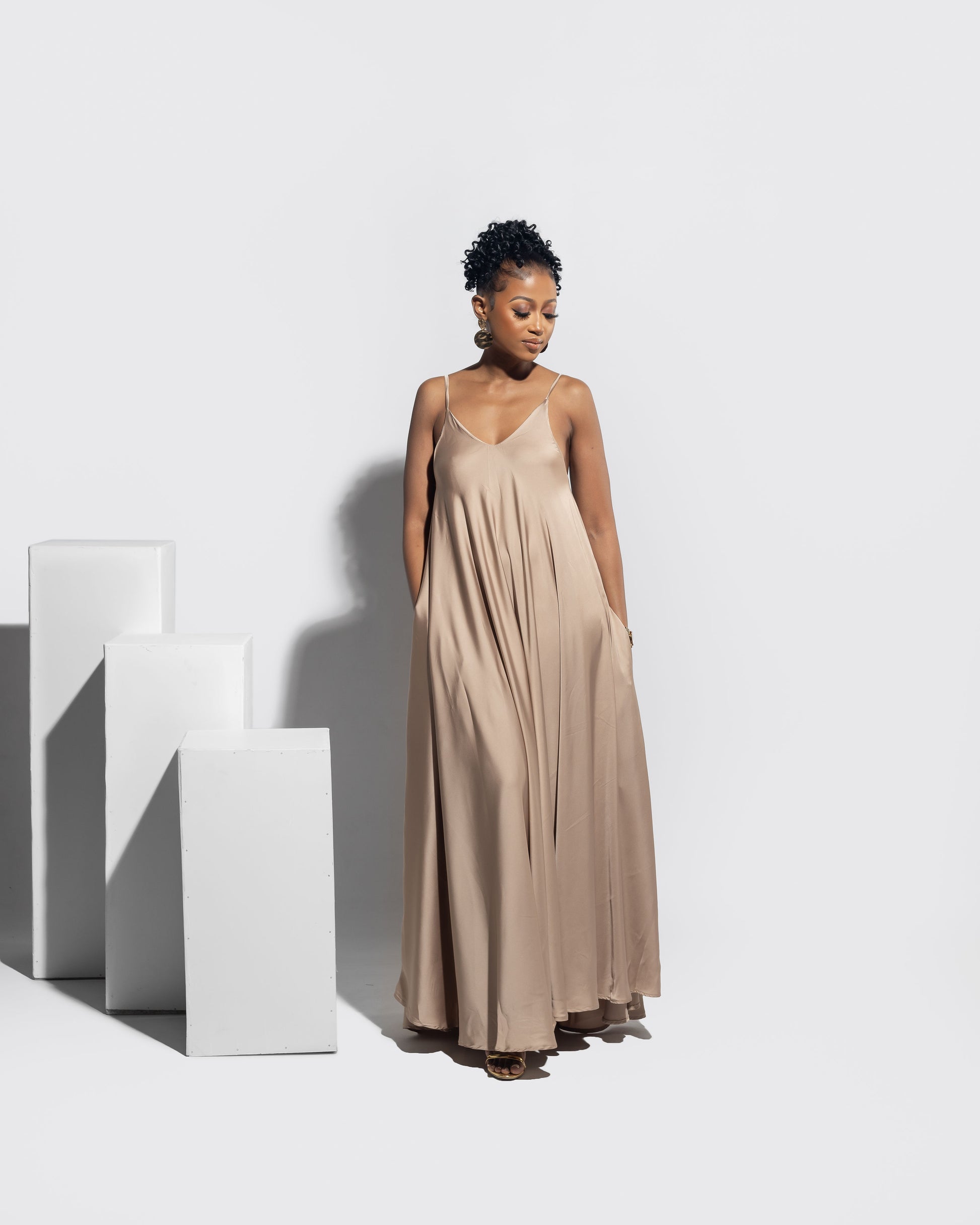 Satin Slip Dark Nude
