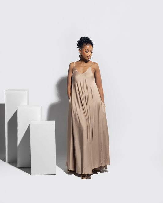 Satin Slip Dark Nude