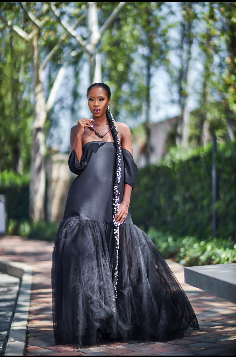 Drop Shoulder Maxi Black