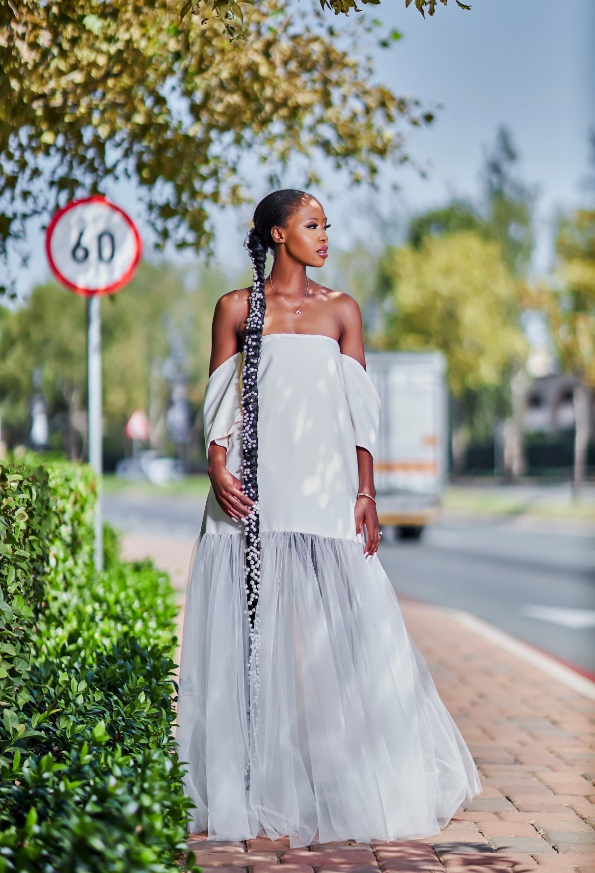Drop Shoulder Maxi Off White