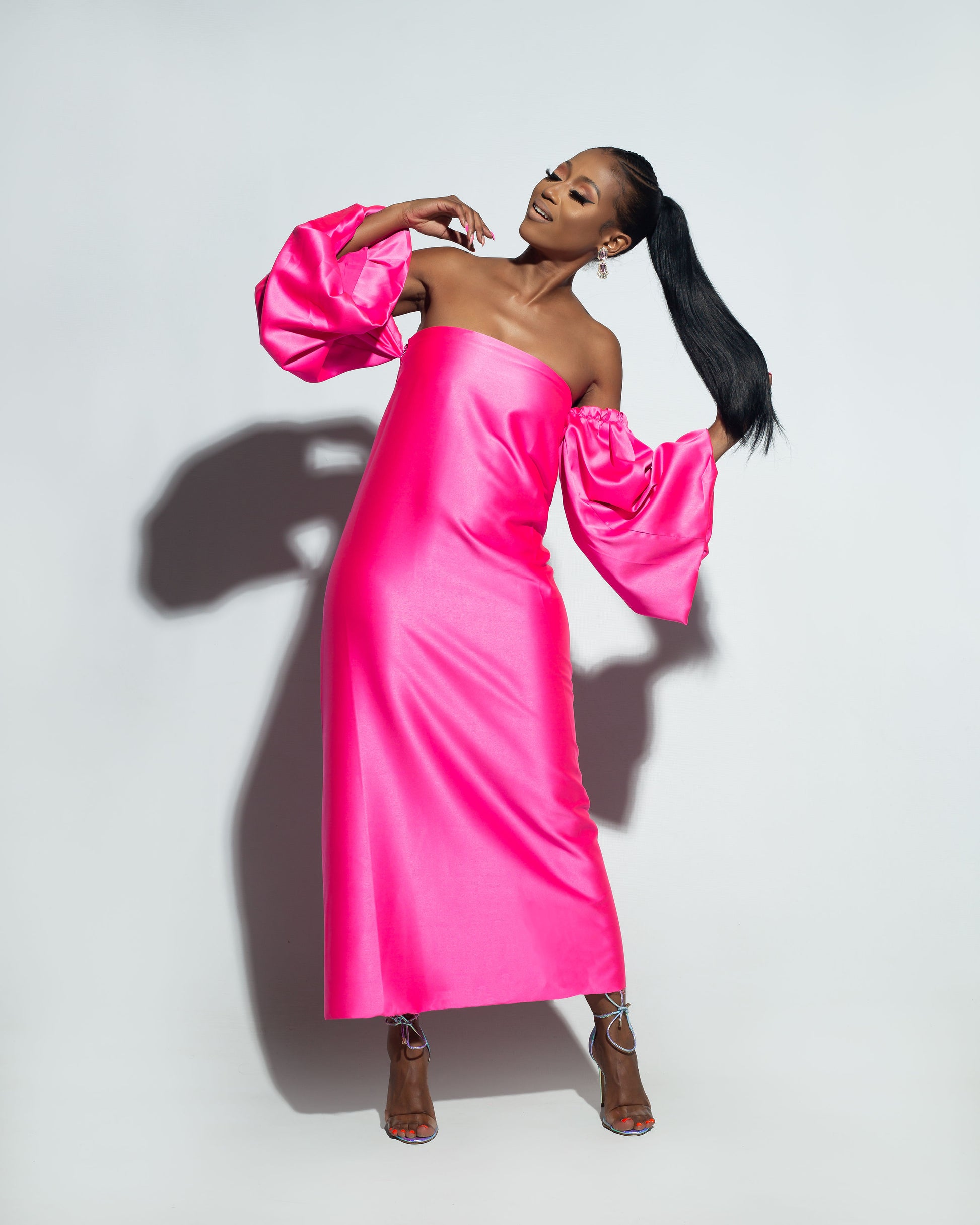 Off Shoulder Pink (Ankle Length)