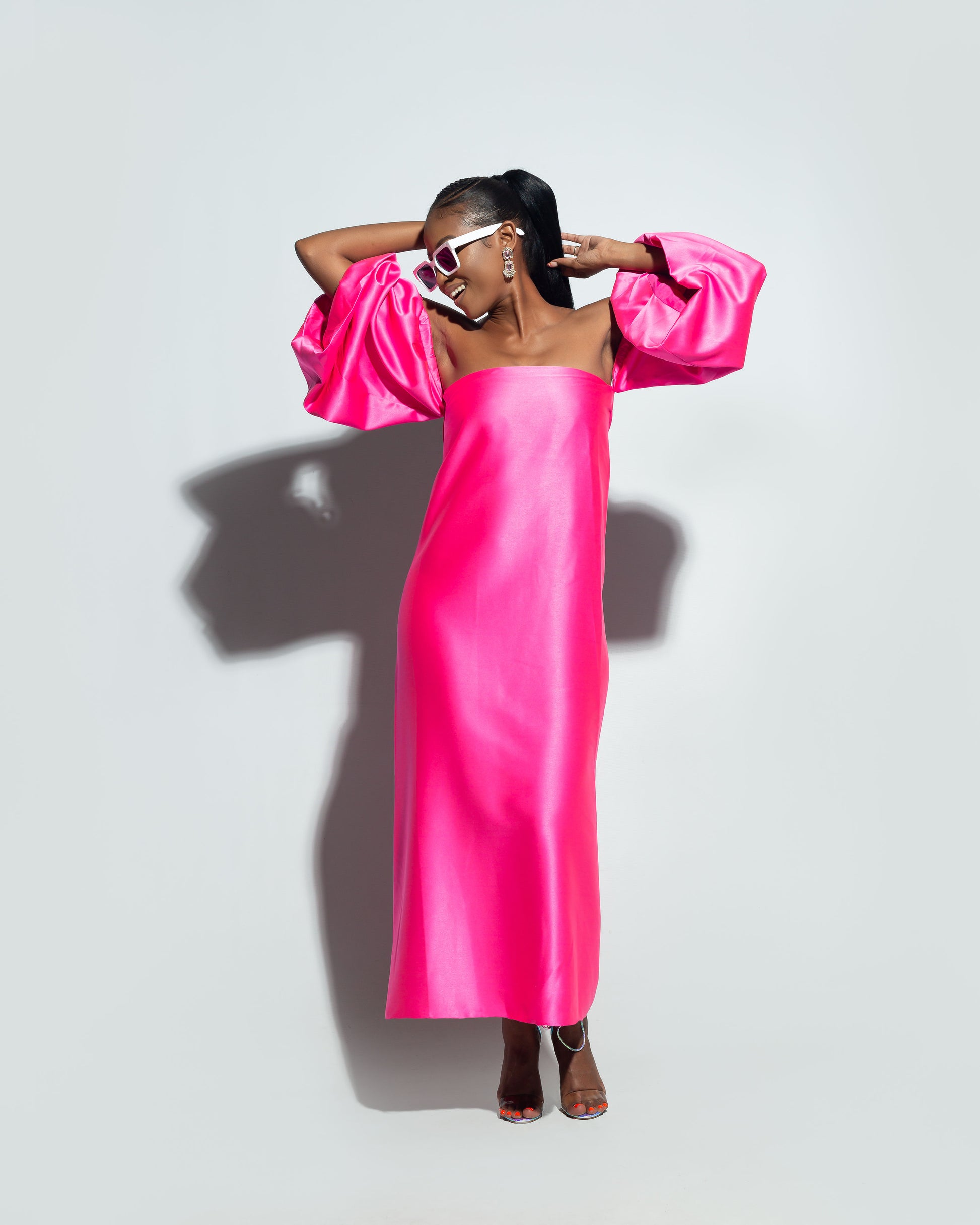 Off Shoulder Pink (Ankle Length)